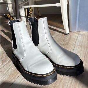 Dr. Martens White Ankle Boots